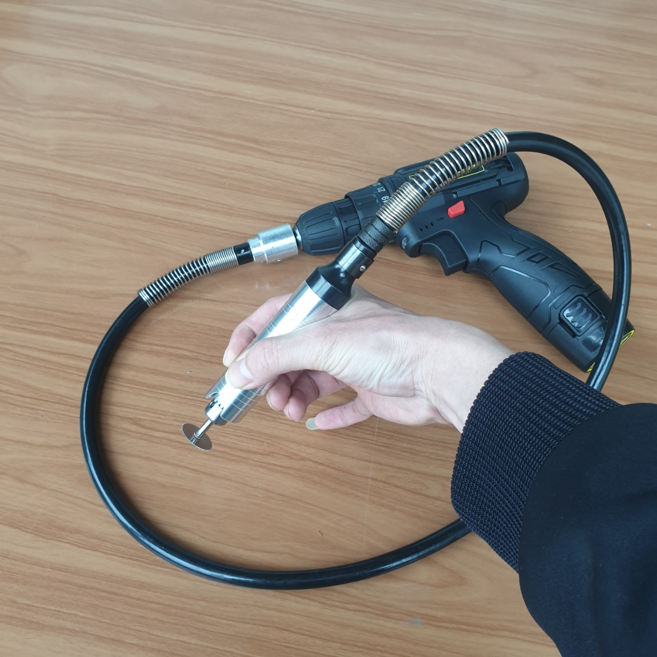 Dây nối dài máy khoan máy mài khuôn thành bút khắc mini kẹp 3 chấu có khóa đầu 4mm