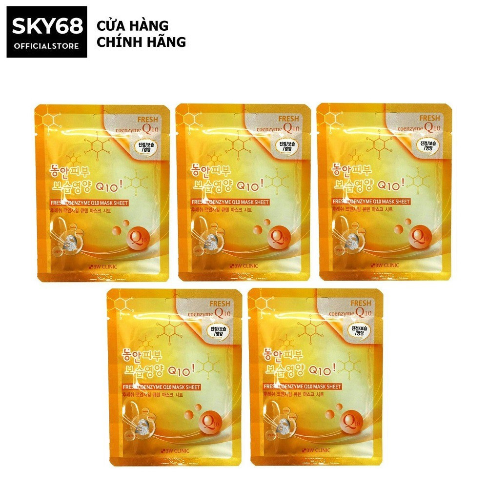 Combo 5 mặt nạ bổ sung collagen 3w clinic fresh coenzyme q10 mask sheet 23ml x5