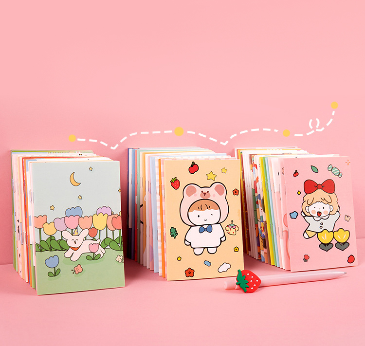Sổ Tay Sổ Ghi Chép J13 Mini Dễ Thương Vở Kẻ Ngang Cầm Tay 8.5x12cm 32 Trang