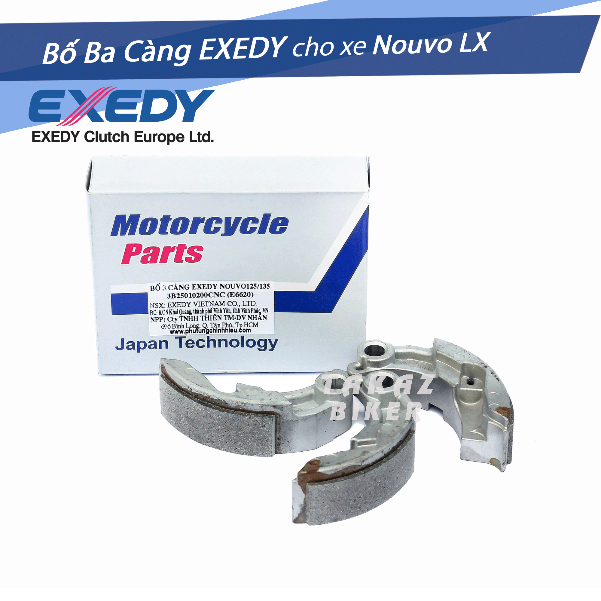 [HCM][ Nouvo 4-5-6 - Luvias Fi 125cc ] Bố Ba Càng Nồi Sau Xe Nouvo 4-5-6 - Luvias Fi 125cc Hàng EXEDY