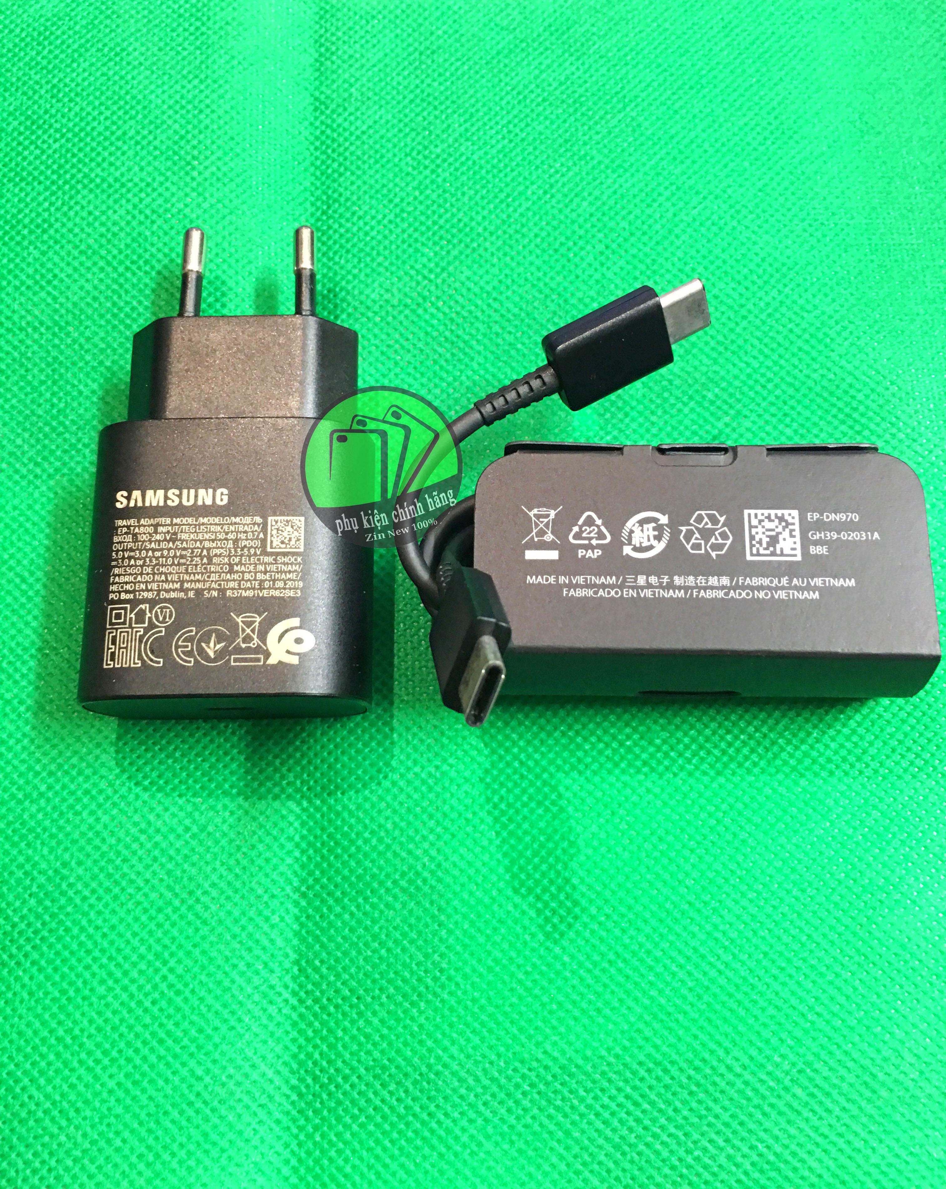 Bộ sạc nhanh 25W (Fast Charge 3.0) dành cho SAMSUNG NOTE 10, S10 5g, A80 và các dòng thấp hơn - Cam kết Chuẩn Zin Xịn