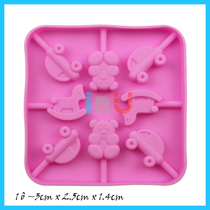 [HCM]HCM - Khuôn silicon hình Gấu xe Ngựa làm kẹo que kẹo mút kẹo dẻo que