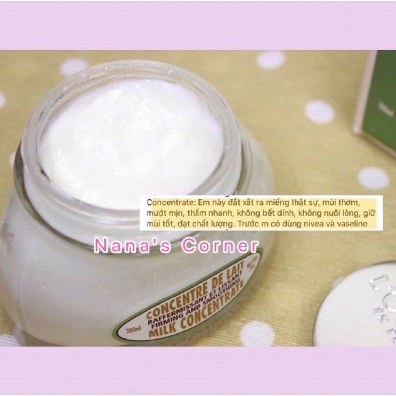 [HCM][Mẫu Thử] Kem Dưỡng Thể LOccitane Milk Concentrate