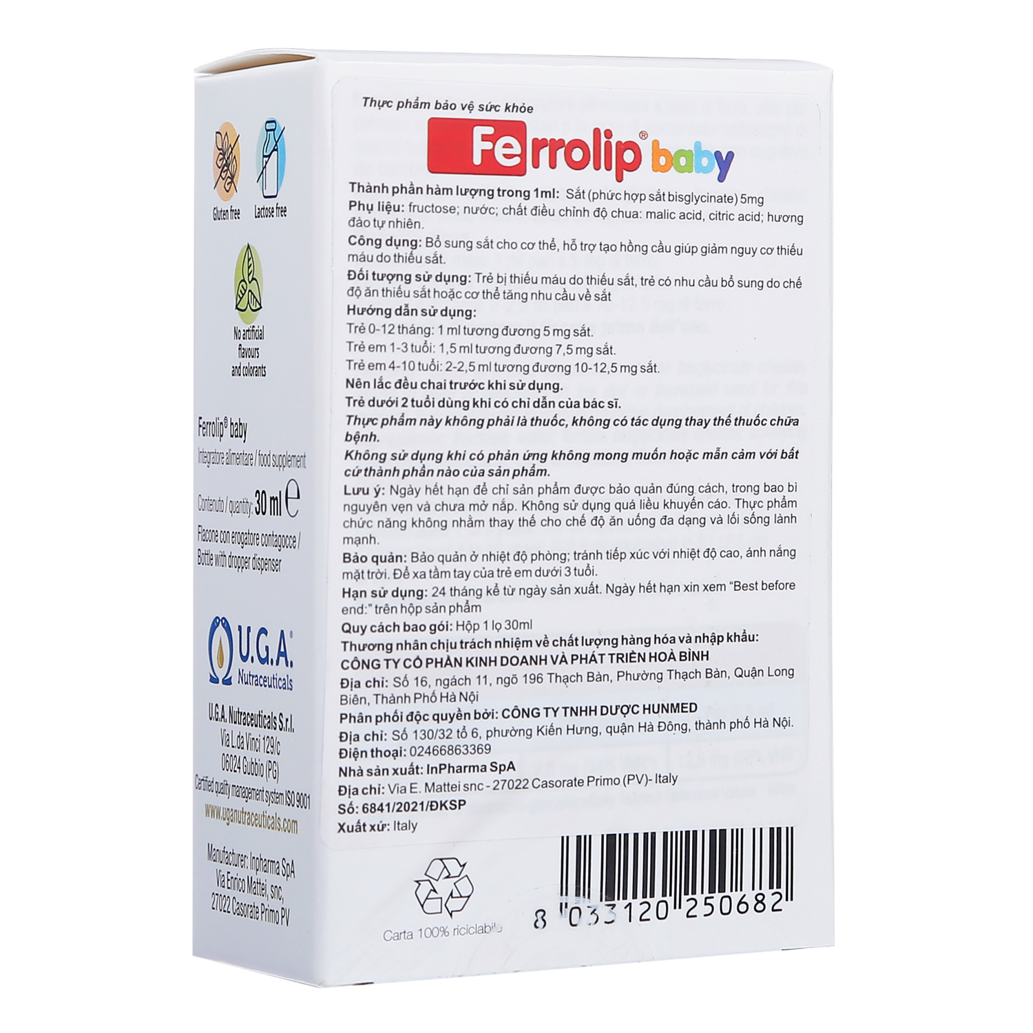 Sắt Amin cho bé Ferolip Baby 30ml