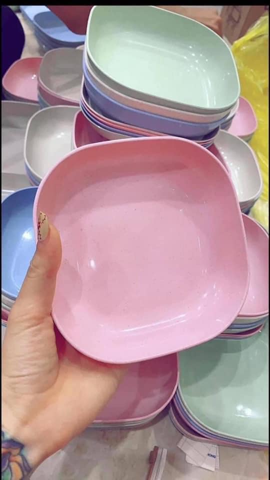 Set 8 đĩa lúa mạch vuông siêu cưng