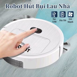 Robot Hút Bụi Lau Nhà, Robot Hút Bụi Cao Cấp Vô Cùng Tiện Lợi Robot Hút Bụi Lau Nhà Tự Động,Rô-bốt Quét Nhà Hút Bụi Thông Minh Hộp Nước Riêng Sạc USB Cảm Biến Chống Rơi