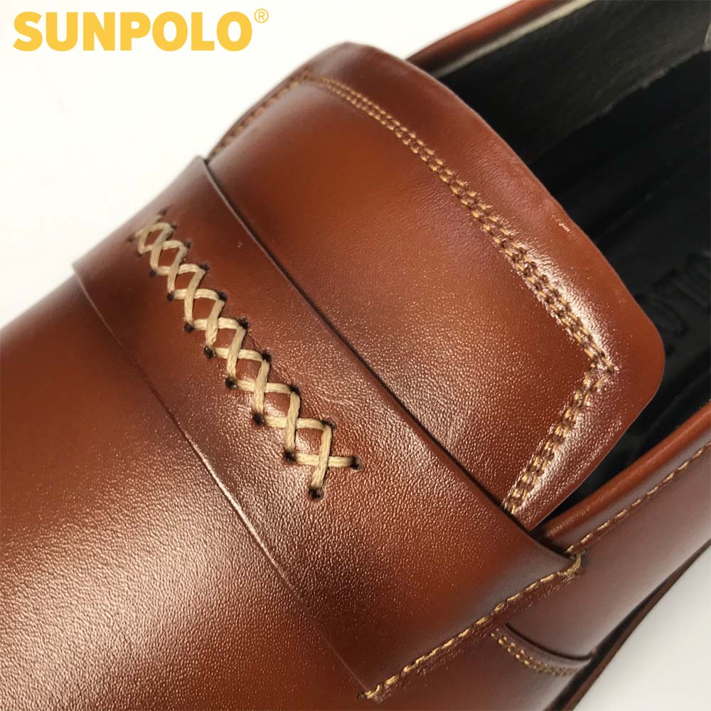 Giày Nam, Giày mọi nam da bò SUNPOLO SPH295 (Nâu)