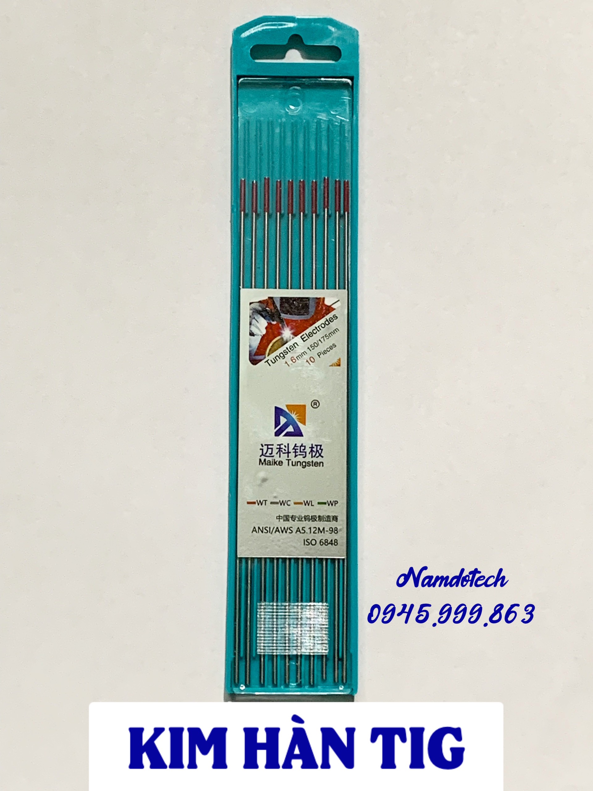 KIM HÀN TIG 2.4x150mm -Dùng Cho Máy Hàn Tig MAIKE