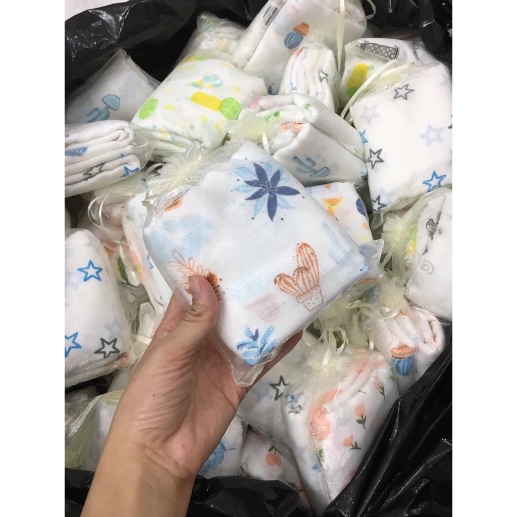 Set 10 khăn xô sữa sợi tre túi lưới