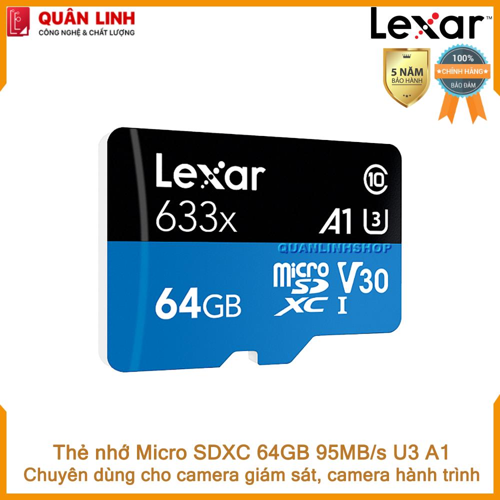 Thẻ nhớ Micro SD 64GB 95MB/s A1 V30 U3 Lexar