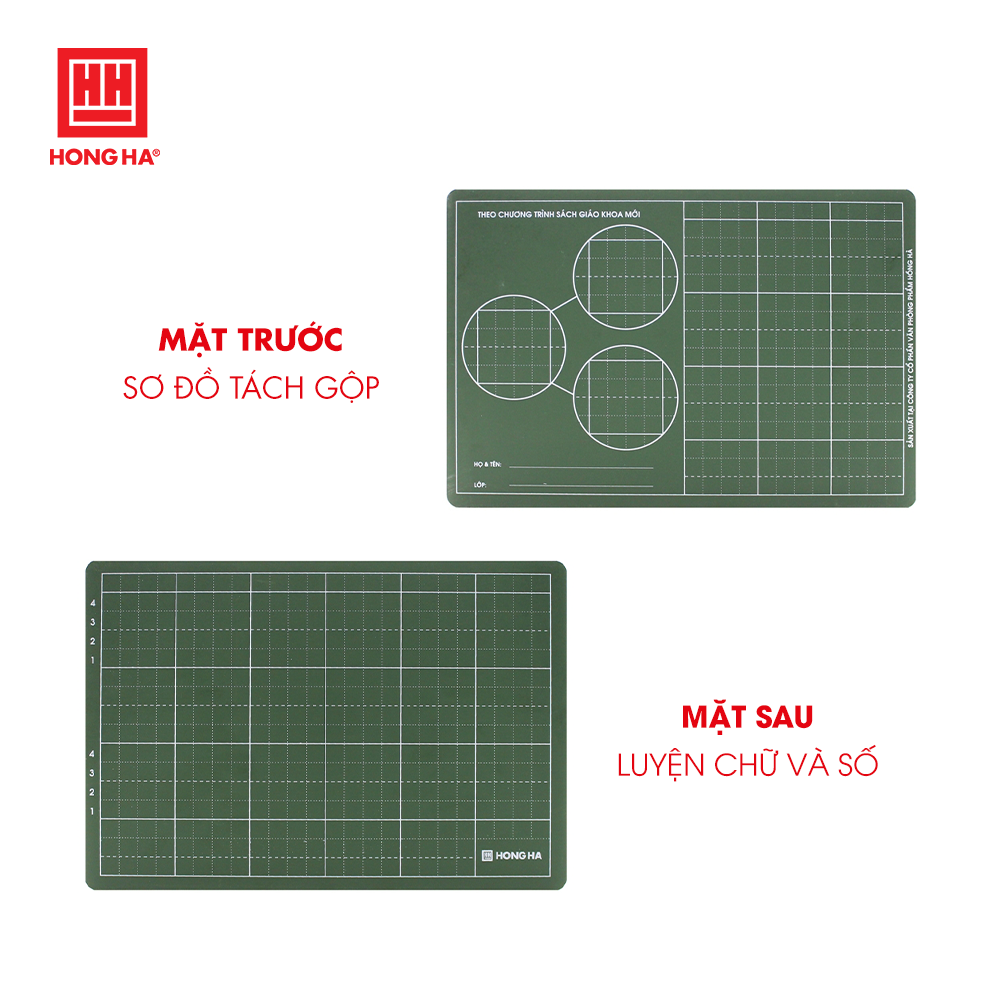 Bảng gỗ tách gộp 4 ô li theo chương trình mới hồng hà 3555 - bảng tách gộp 4 ô li bằng gỗ hh3555