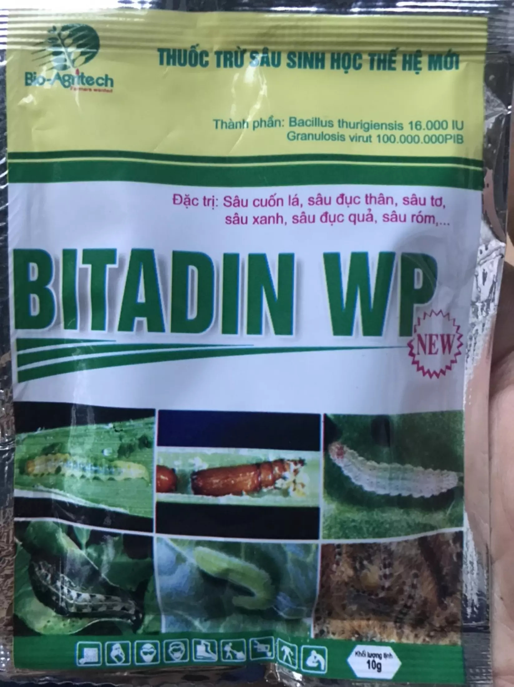 5 gói Chế phẩm Trừ sâu sinh học Bacillus BITADIN WP