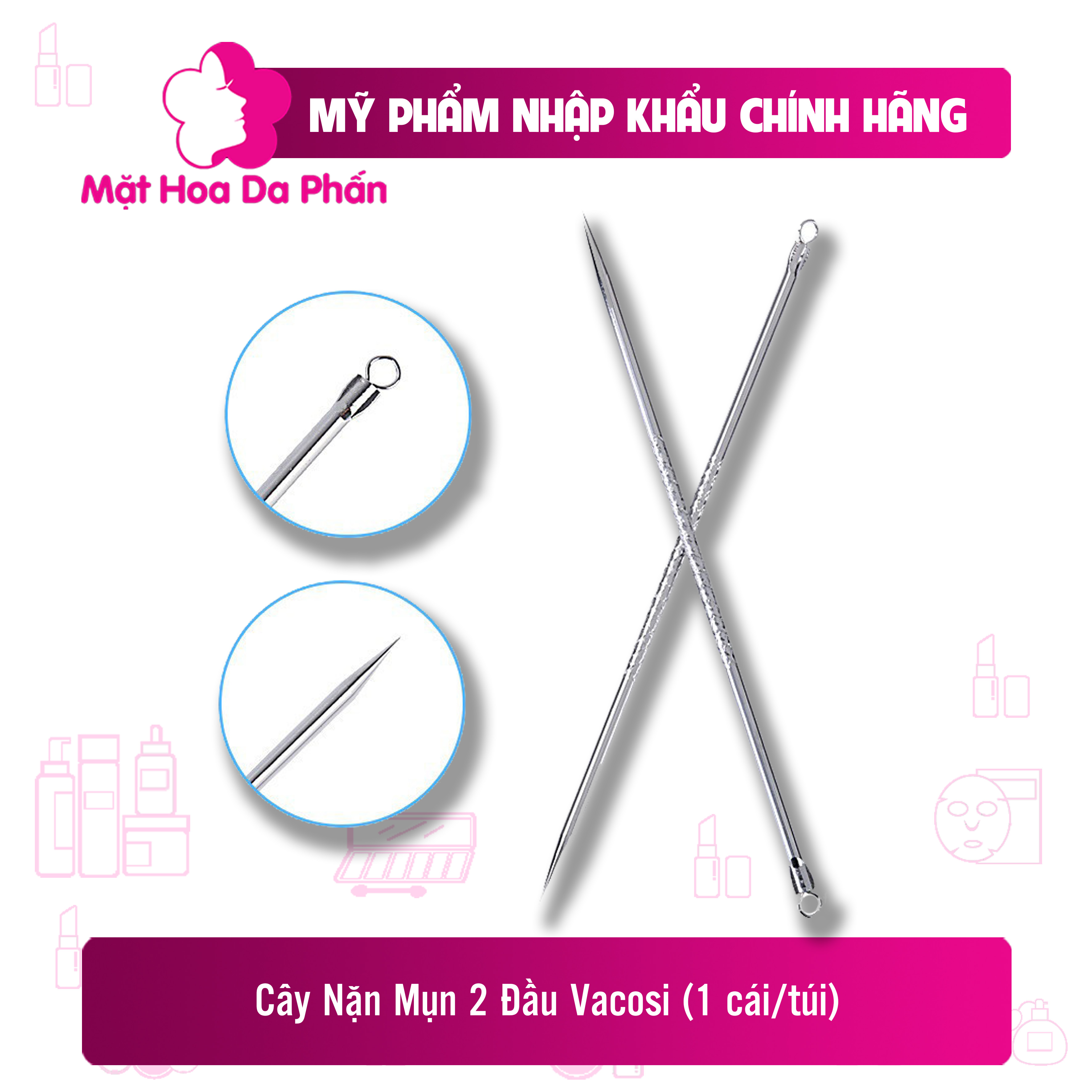 Cây Nặn Mụn 2 Đầu Vacosi (1 cái/túi)