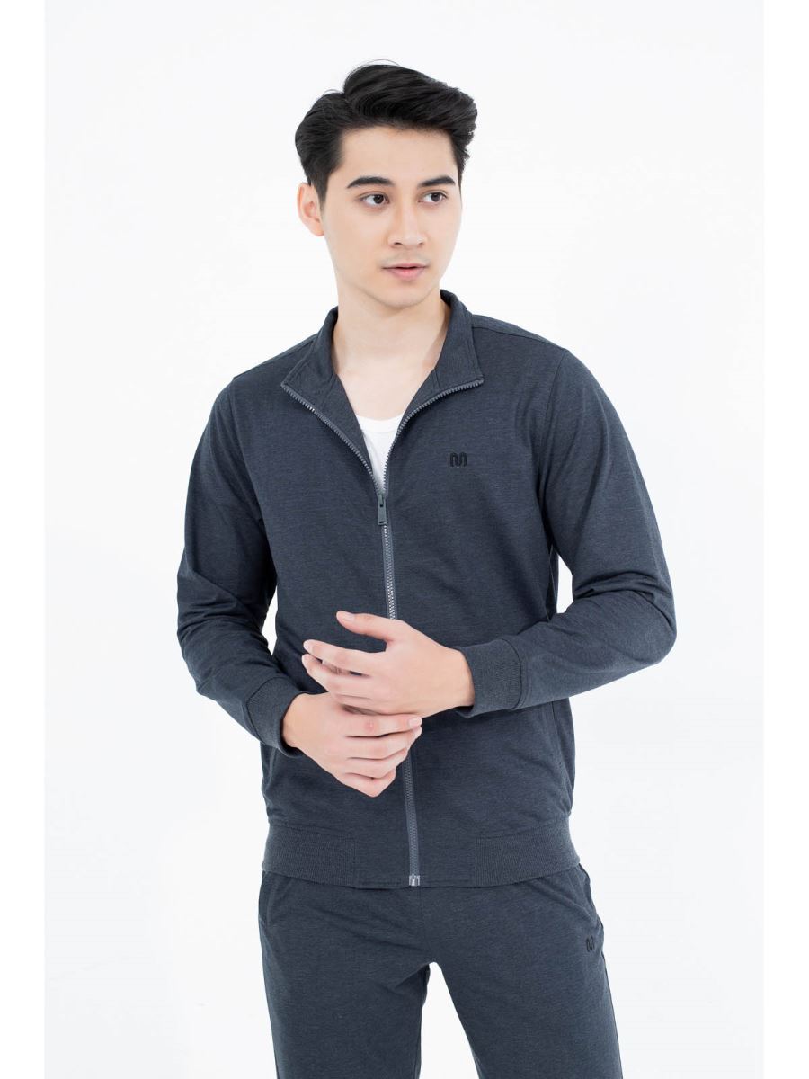 Bộ đồ thu đông nam dài tay ILH005W1 Insidemen da cá dày dặn, có khoá, suông gấu, màu xám, đen, than, dáng suông vừa