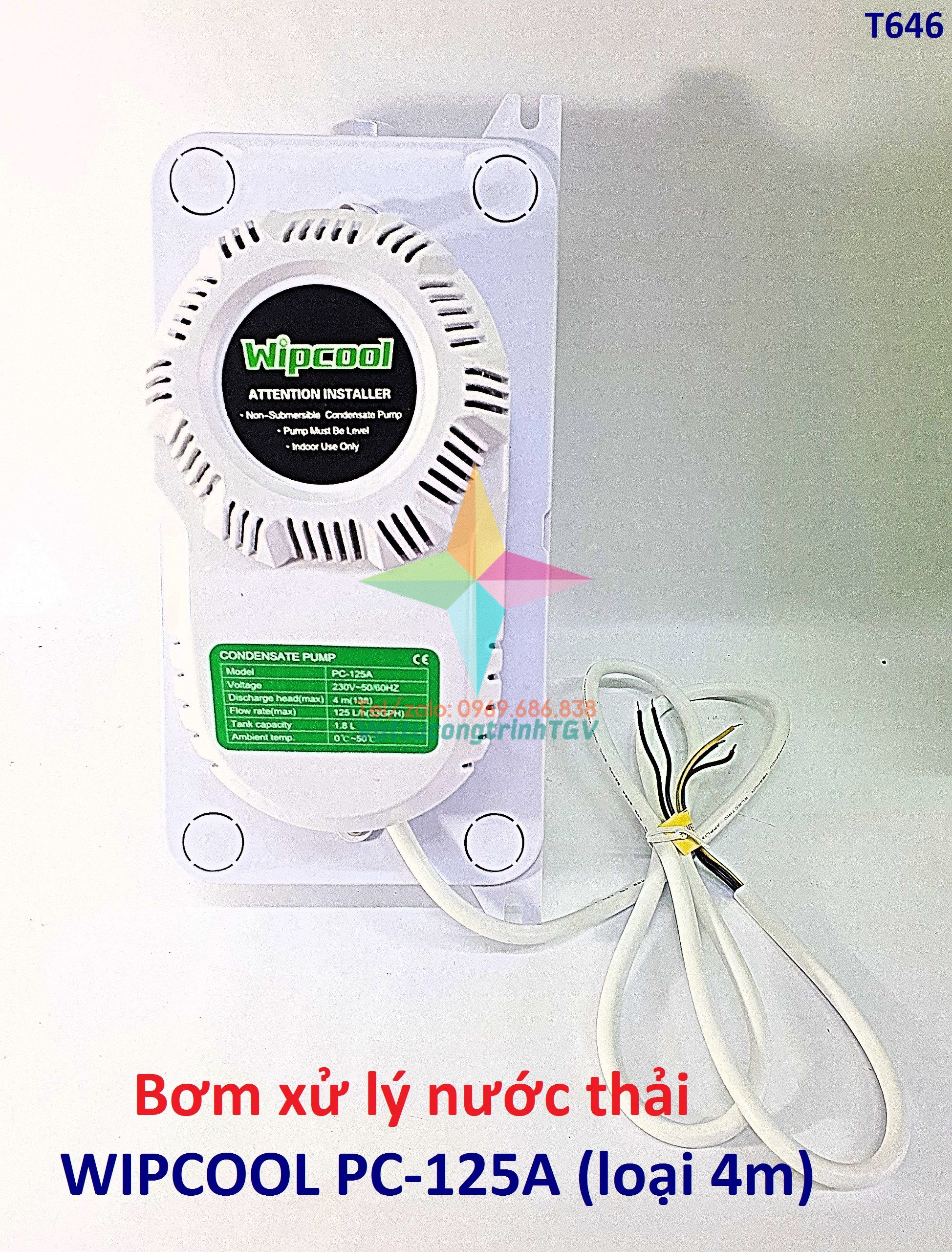 Bơm xử lý nước thải điều hòa WIPCOOL Model PC-125A  (loại 4M)