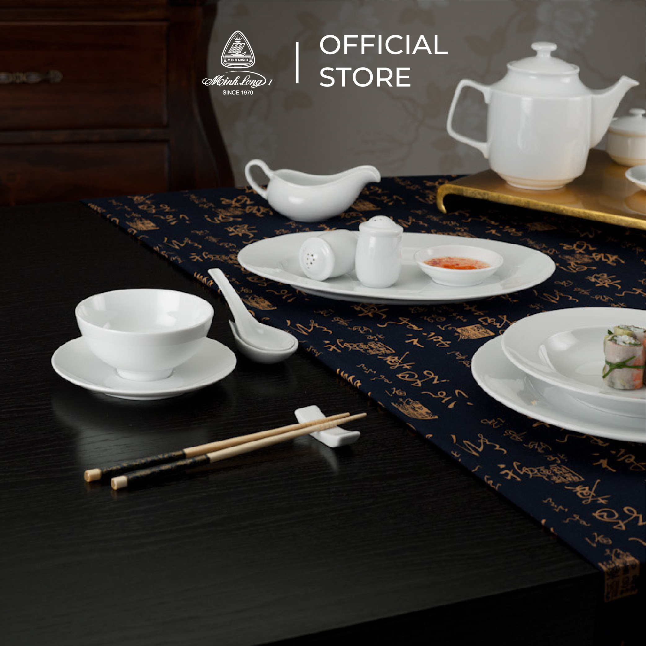 Tô, Chén Sứ Cao Cấp Minh Long - Jasmine - Trắng