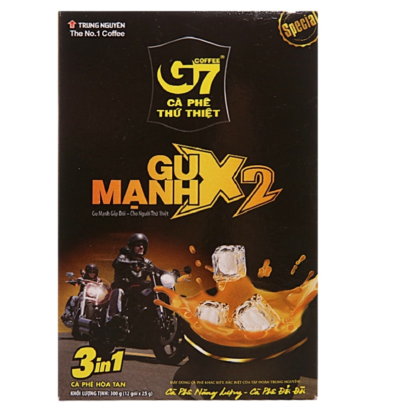Cà phê hòa tan g7 gu mạnh x2 3in1 trung nguyên