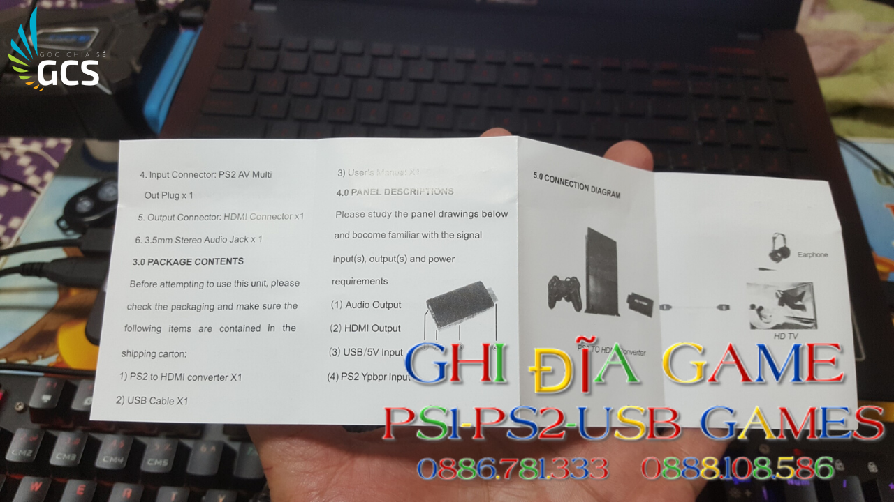 PS2 To HDMI - Cổng Kết Nối HDMI Cho Máy PS2