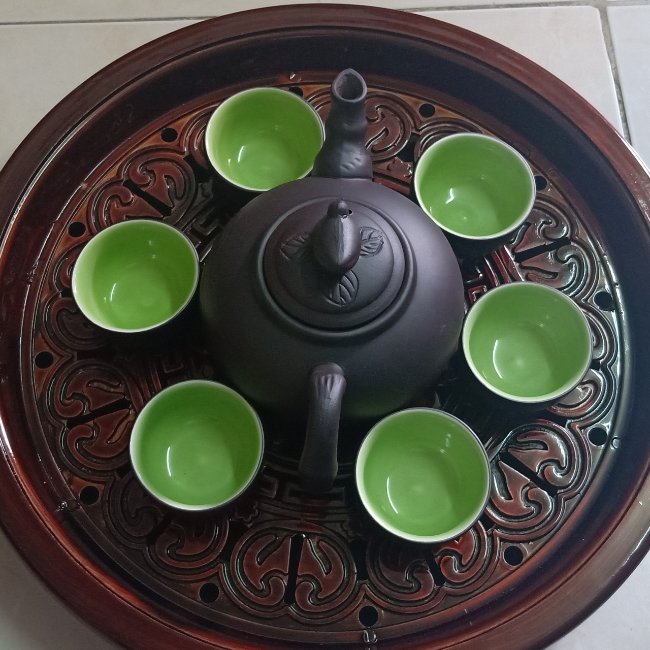khay trà  dáng tròn bền đẹp ( trà tửu store đảm bảo)