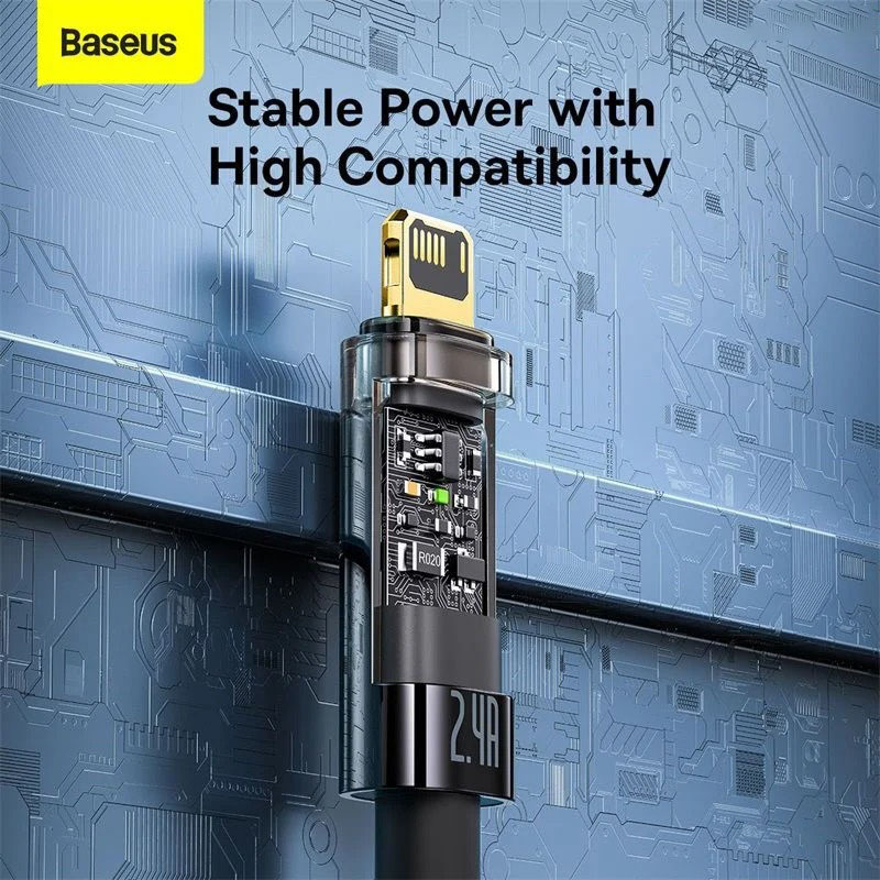 Cáp Sạc Lightning Tự Ngắt Gen2 Baseus Explorer Series dùng cho iPhone (USB to Lightning, Auto Power-Off, 2.4A Fast Charging & Data Cable)