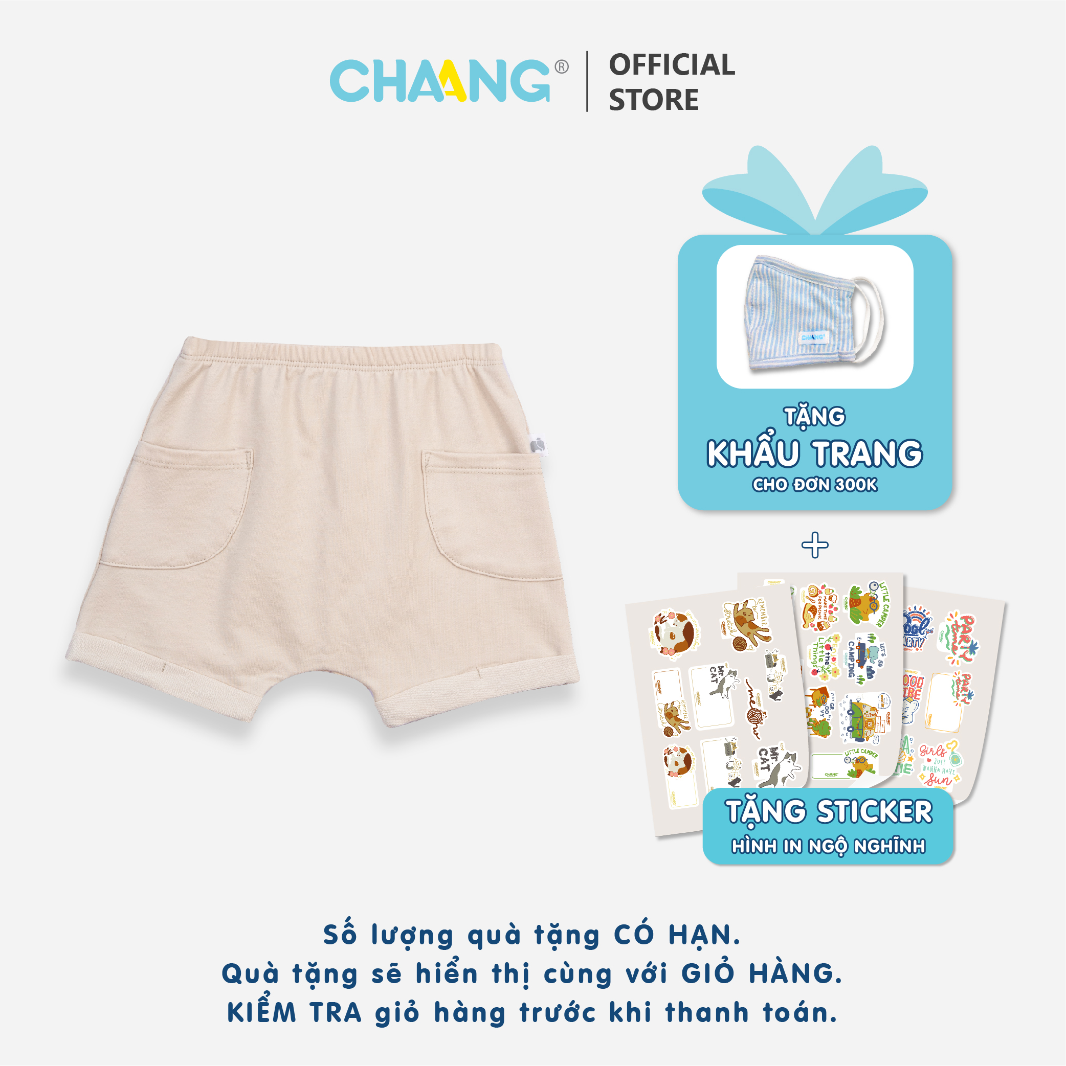 [CHAANG] Quần cộc bom bé trai Spring Chaang