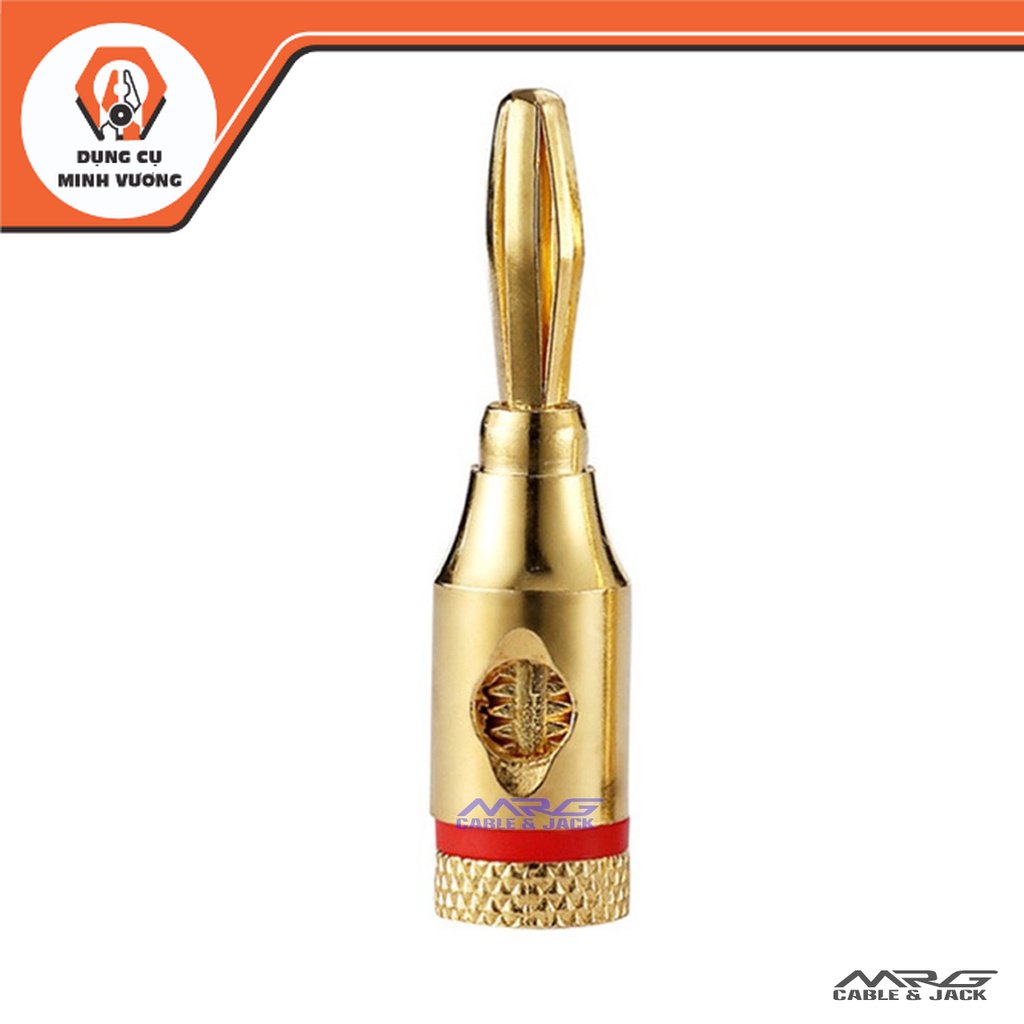 Cặp 2 jack bắp chuối mạ vàng dùng cắm loa.