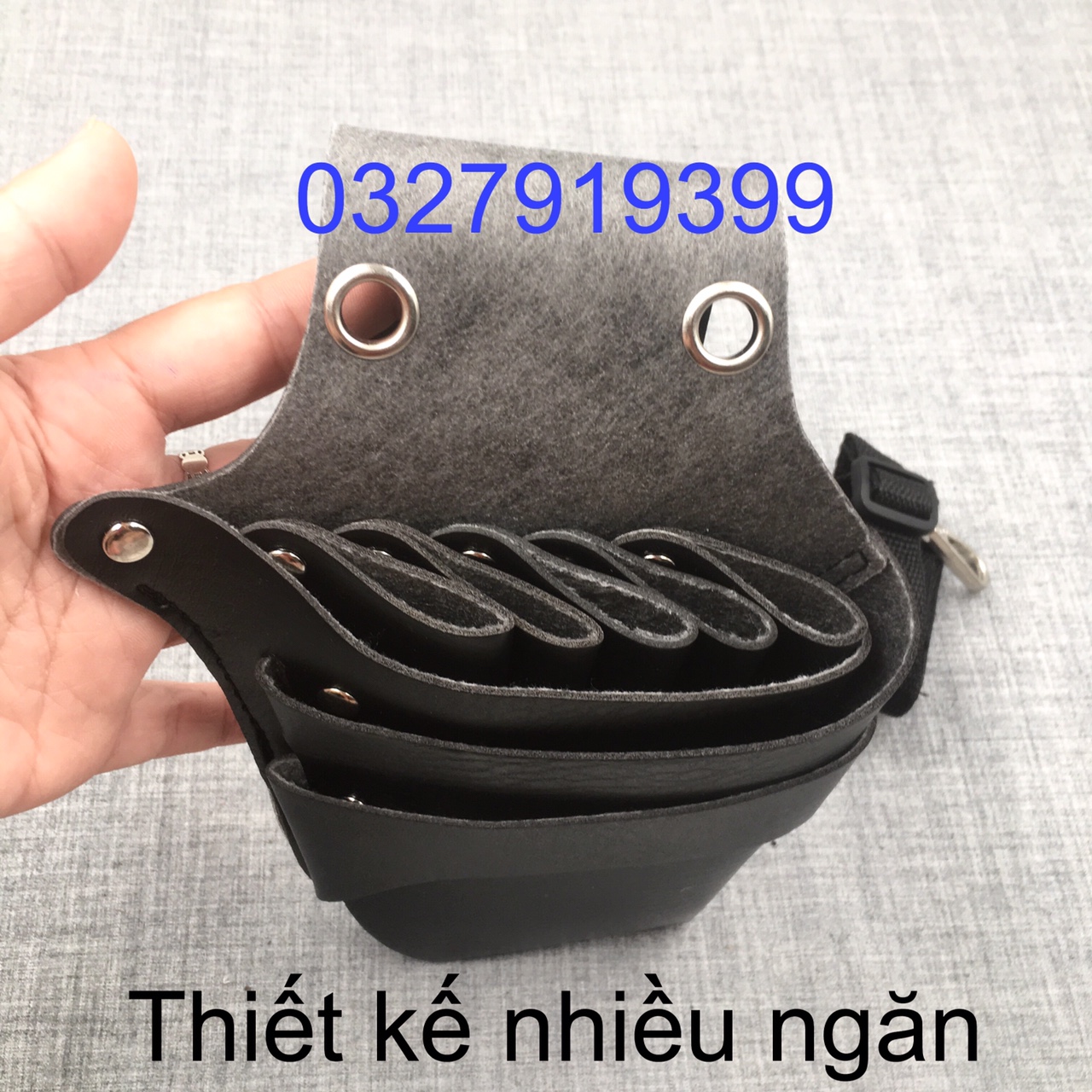 Bao da đựng kéo , bóp đeo đựng kéo cắt tóc B07
