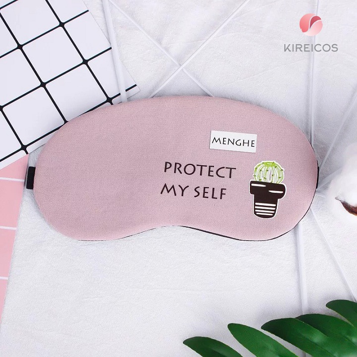 [HCM]Bịt Mắt Ngủ Miếng Che Mắt Ngủ In Chữ Protect Myself Có Túi Gel - kireicos
