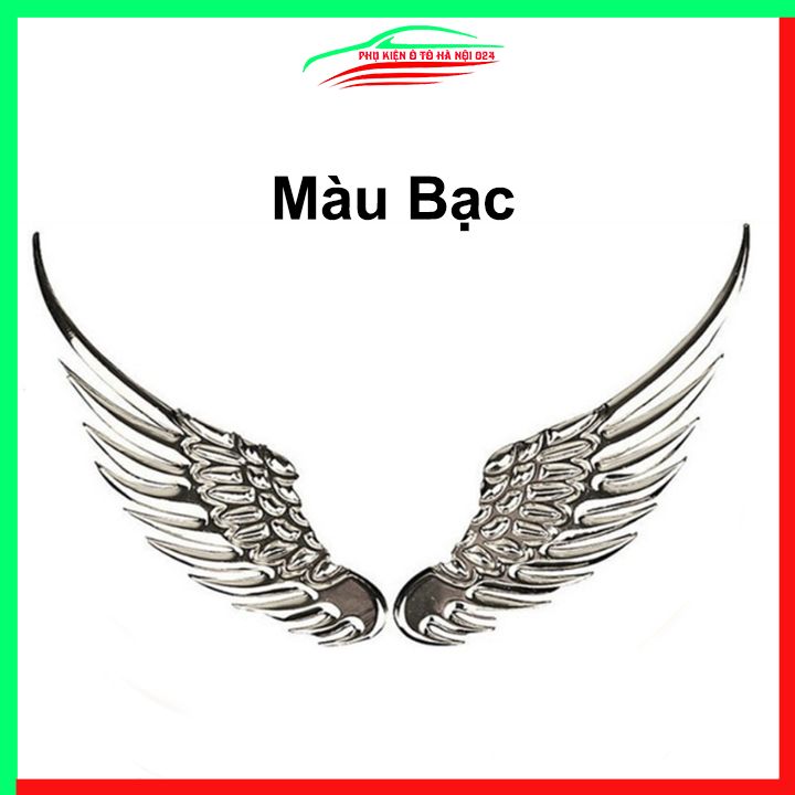 Tem dán logo ô tô cánh chim ưng 3D trang trí, làm đẹp xe hơi