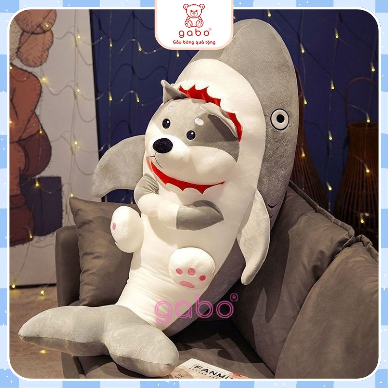 gấᴜ Bông Cá Mập Mặt Chó, Cá Mập Mặt gấᴜ Siêu cute, có khoá kéo