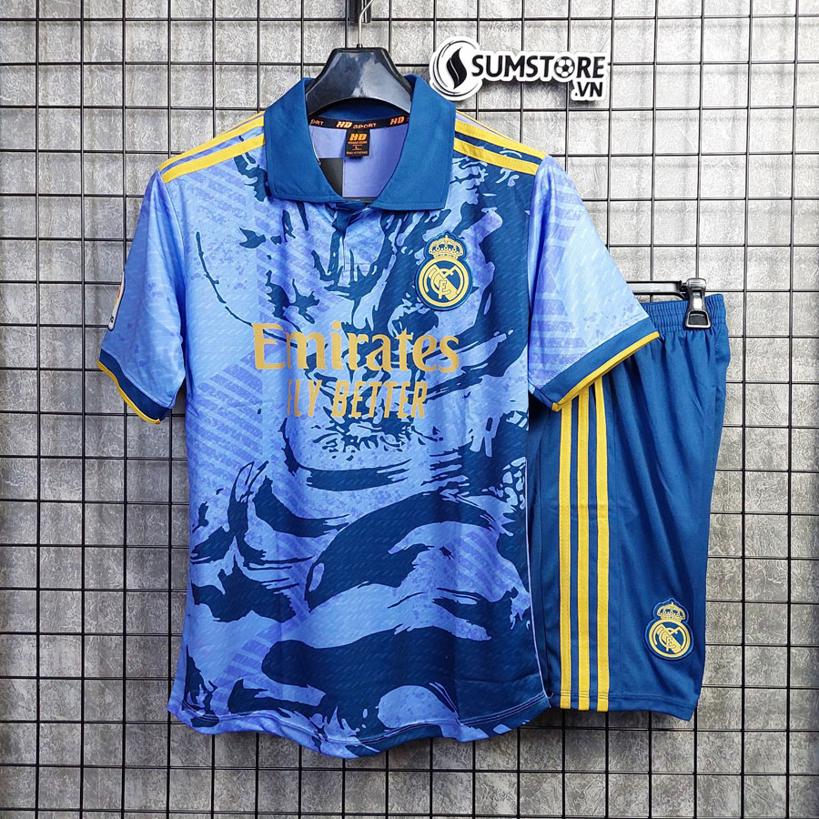 Bộ Áo Đấu Bóng Đá CLB R.E.A.L M.A.D.R.I.D Rồng Tím - Bộ Đồ Đá Banh 2023