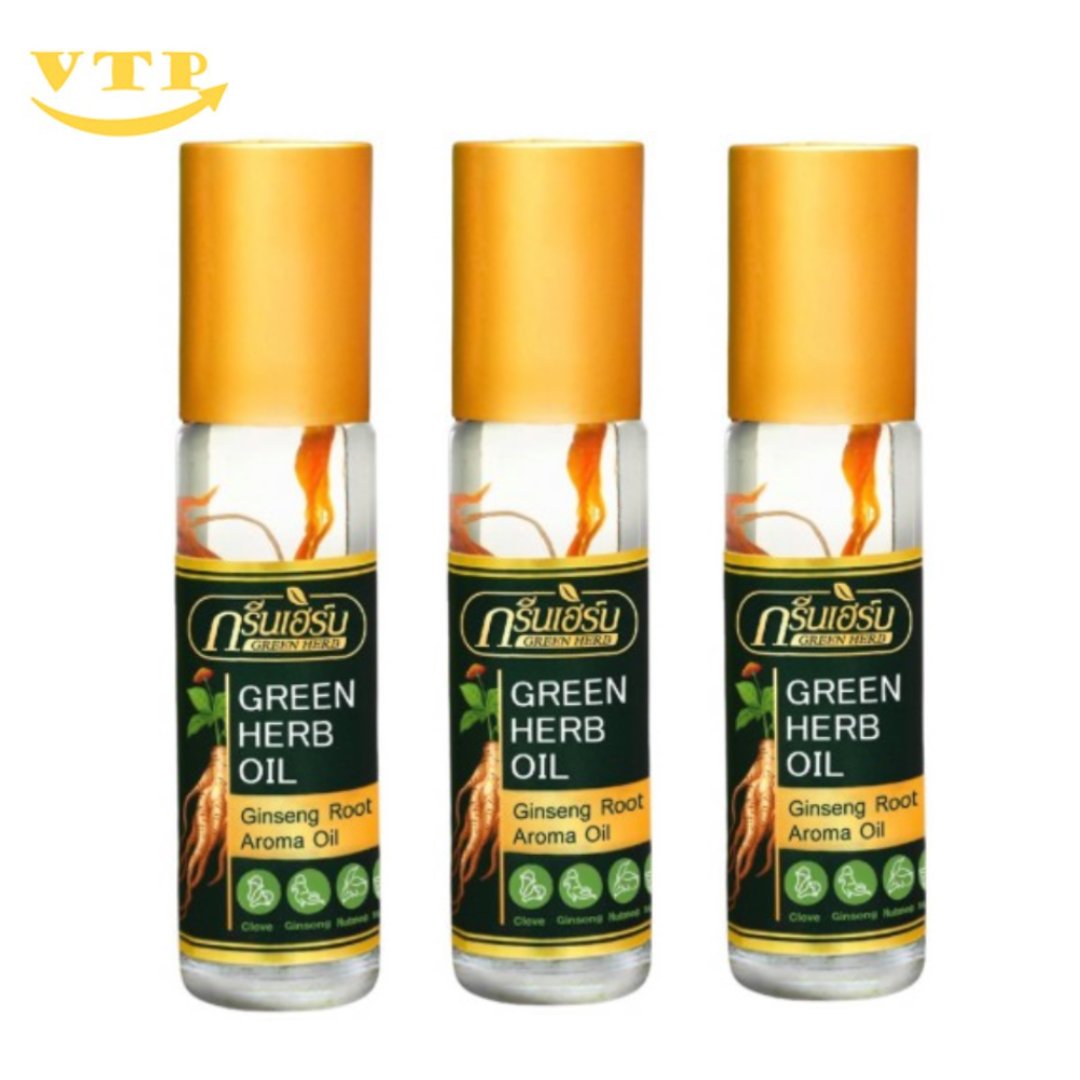 Combo 3 Chai Dầu Nhân Sâm Ginseng Green Herb Oil Thái Lan 8ml