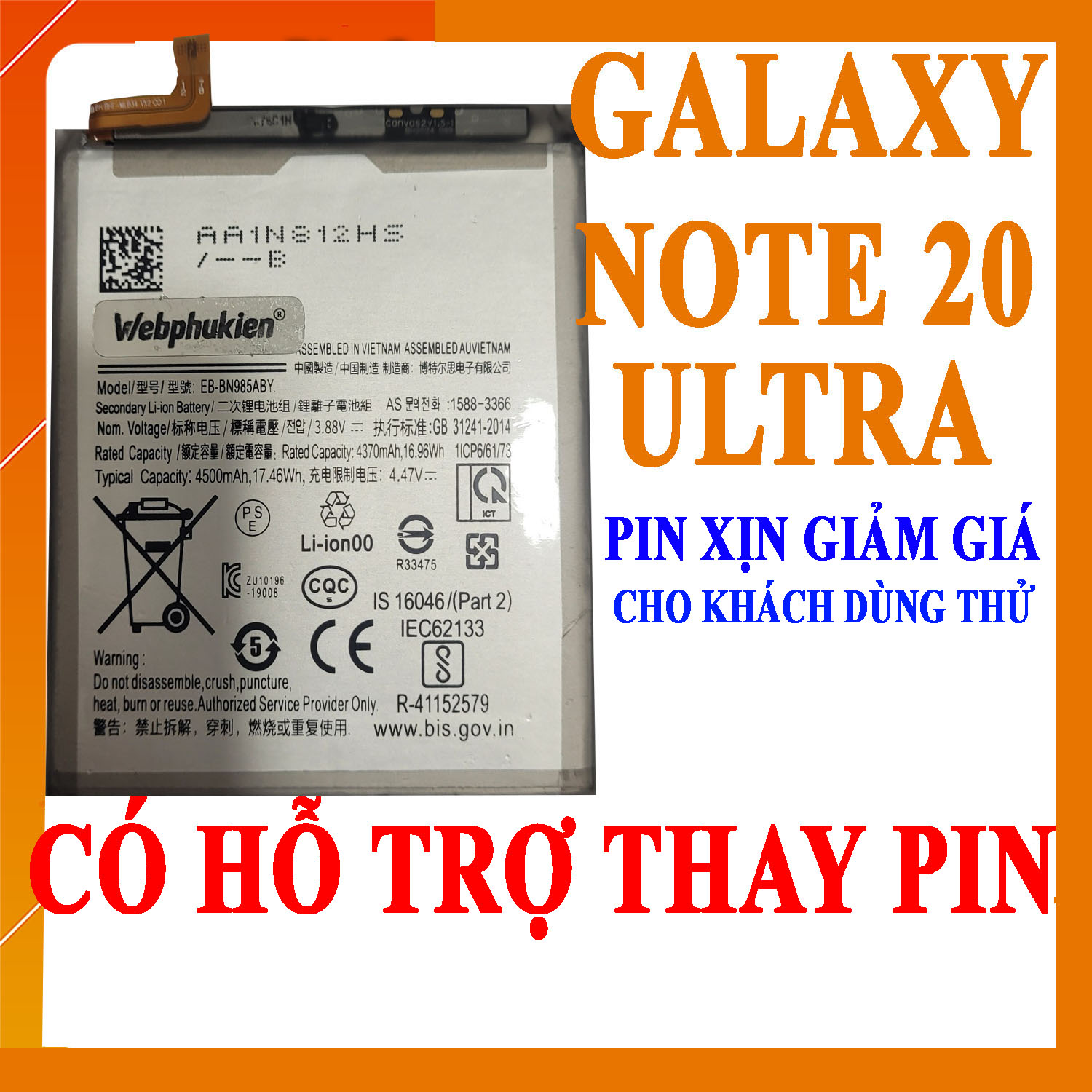 Pin Scud cho Samsung Galaxy Note 20 Ultra dung lượng 4500mAh