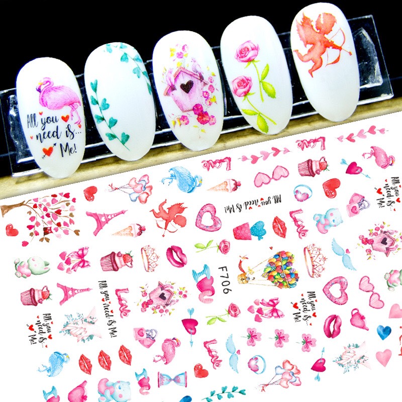 STICKER DÁN MÓNG CHỦ ĐỀ TÌNH YÊU