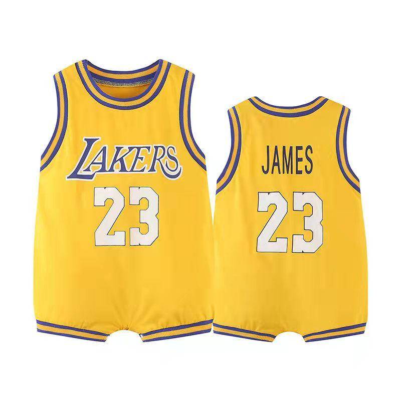 Newborn Lakers Jersey Baby Basketball Jersey 1 Year Old Jumpsuit