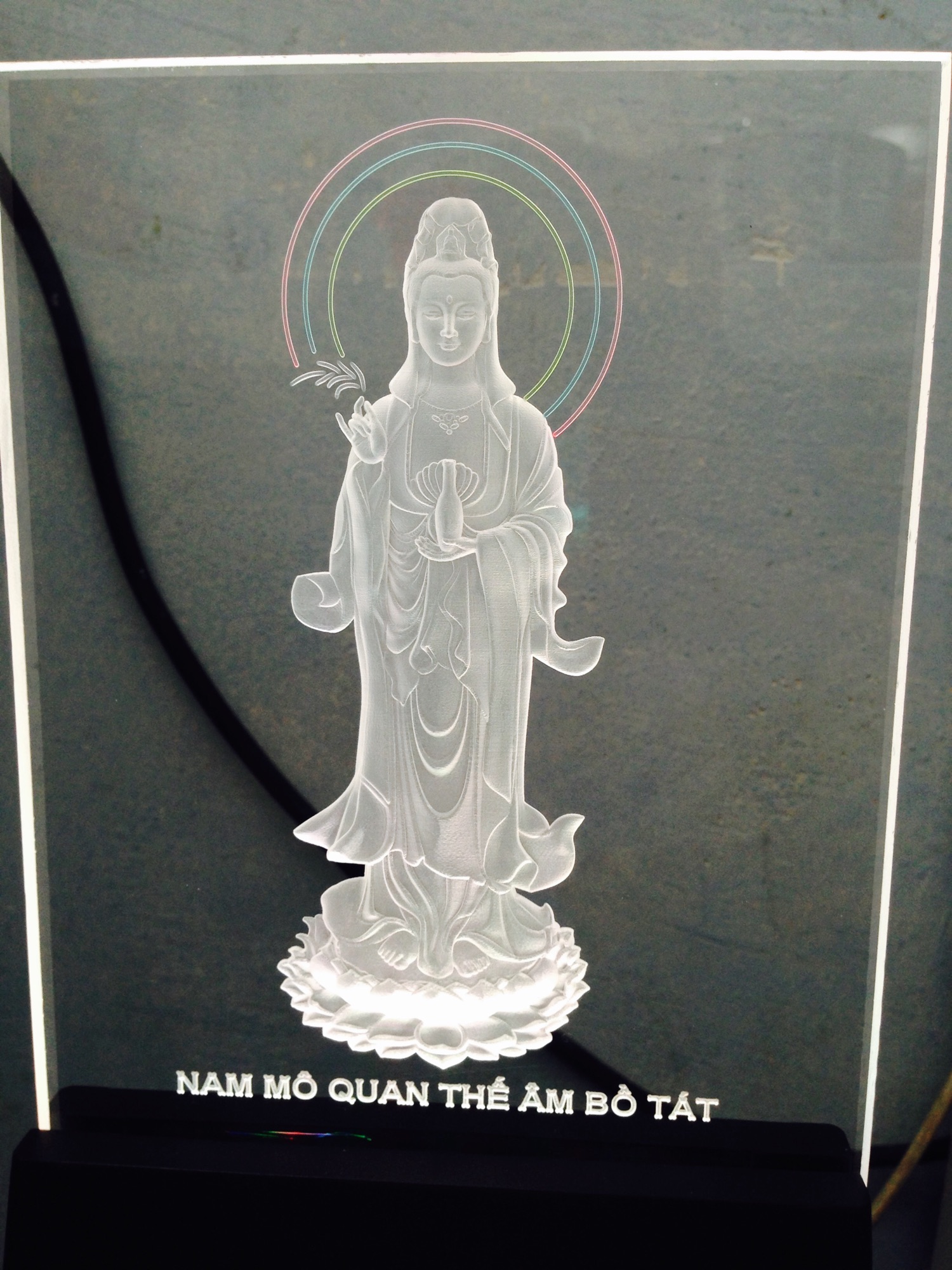 Tranh điện : QUAN ÂM ĐỨNG (22x15cm)