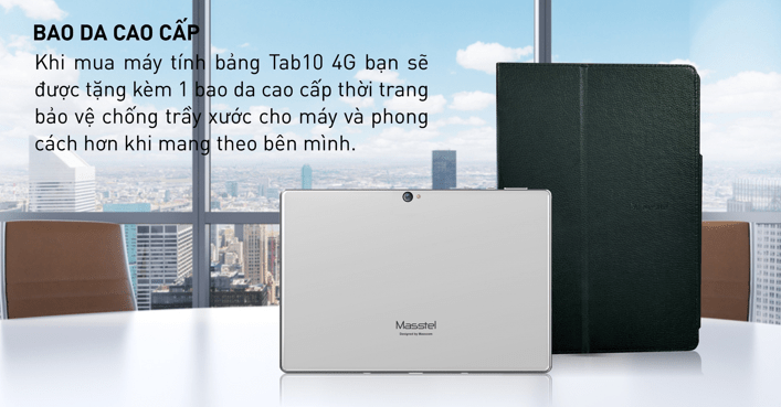 Masstel Tab 10 4G - Màn hình 10.1' - Tặng kèm bao da