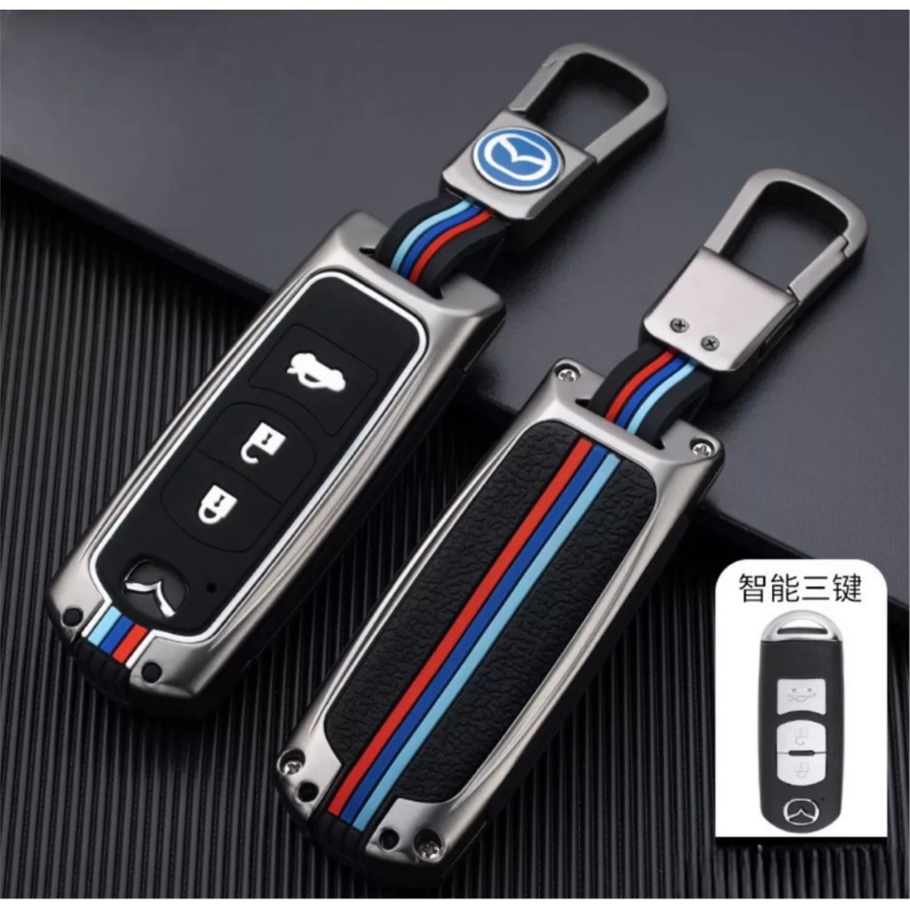 Ốp chìa khóa hãng mazda kim loại phản quang các dòng xe: mazda 2, mazda 3, mazda 6, cx5, cx8,...