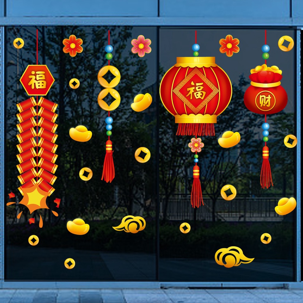 Decal dán Tết 2024 GIÁP THÌN - Decal dán tường xuân QT971