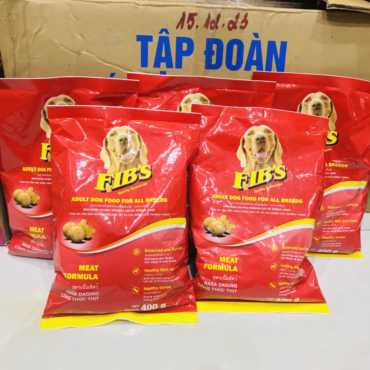 [Hoàn tiền 10%] [CÓ HỎA TỐC] Combo 5 Gói Thức Ăn Fibs Cho Chó Trưởng Thành [TÚI 400GR]