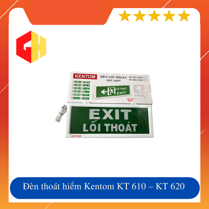 [HCM]Đèn Exit Kentom 2 mặt KT-620