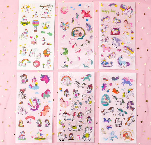 Sét 6 Tấm Sticker Ngựa Unicorn
