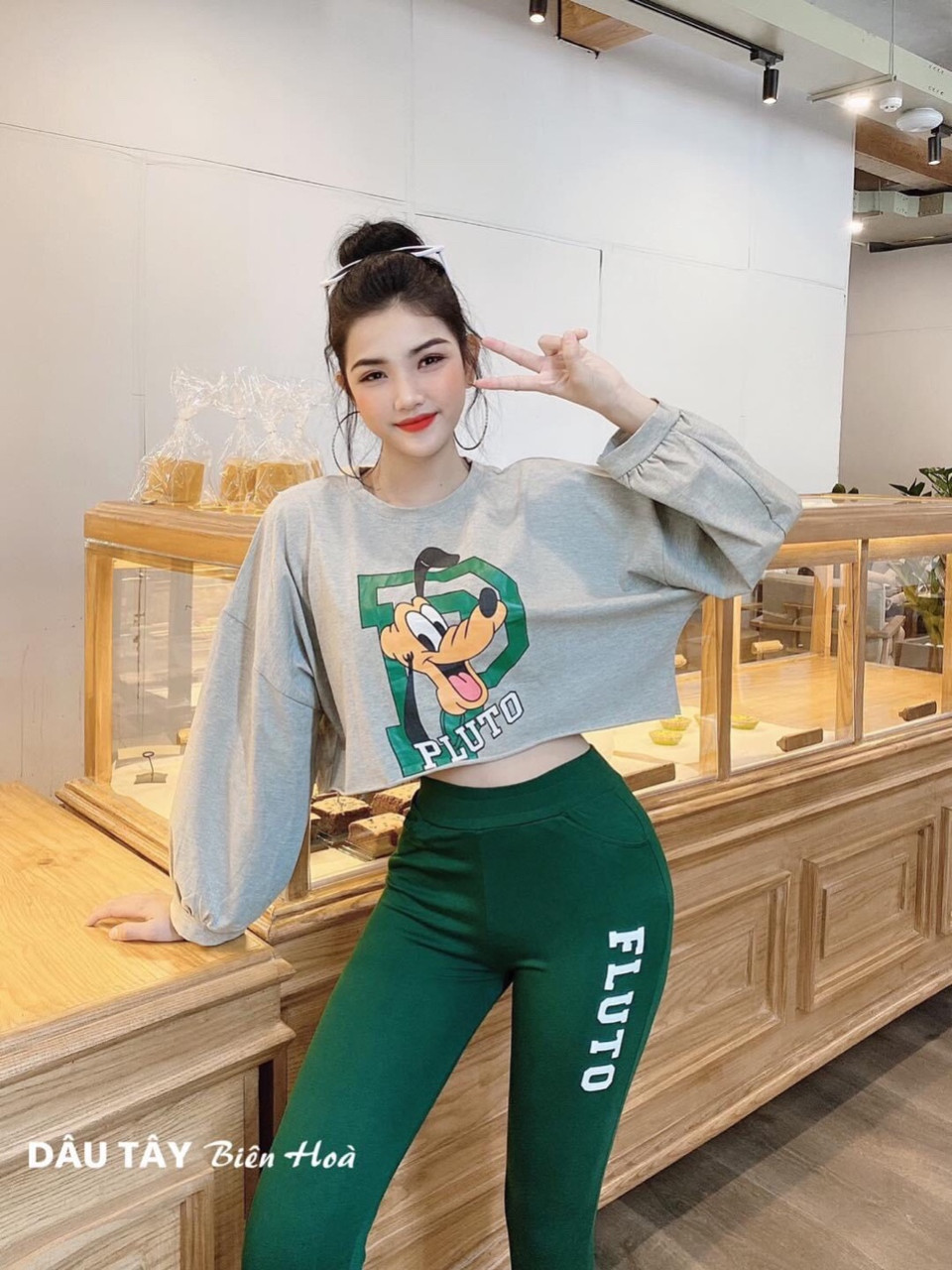 Sét bộ FLUTO croptop in hình chó TTSA0416