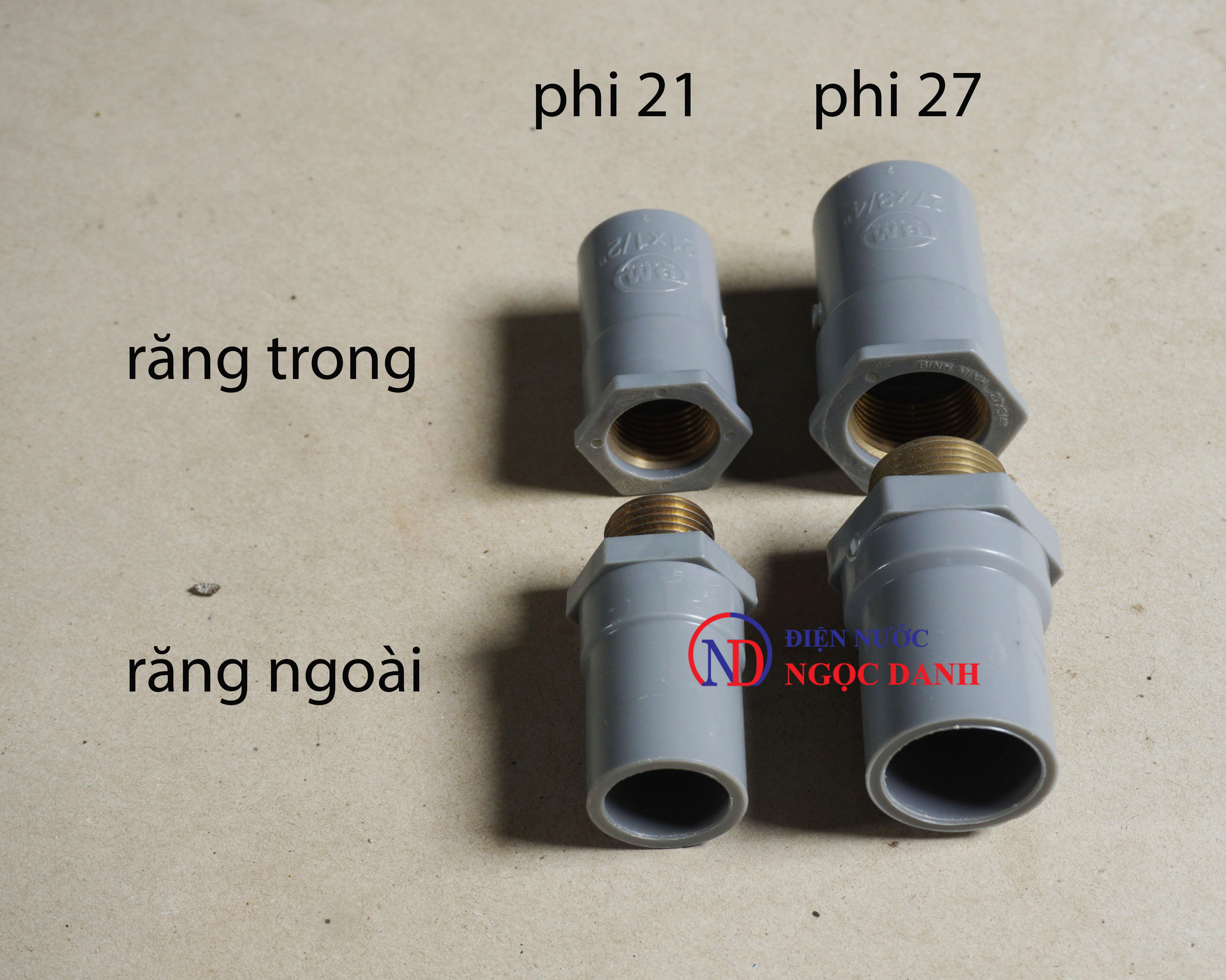 Nối Răng trong/răng ngoài (nối ren) nhựa PVC Bình minh răng đồng
