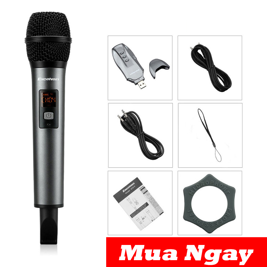 Mic hát karaoke mic karaoke giá rẻ micro karaoke bluetooth mic karaoke không dây excelvan k18v-chống ồn chống nhiễu hú rít kết nối loa di động bluetooth loa oto tivi dàn karaoke di động thuyết trình vhf...