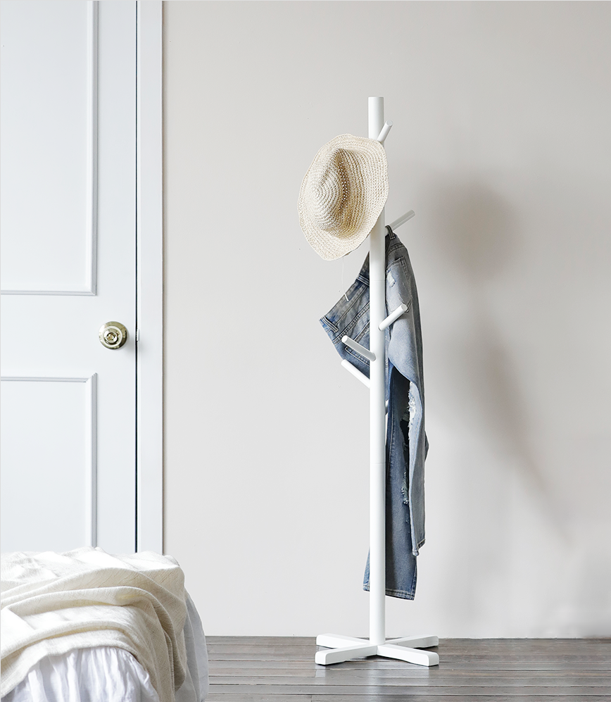 CÂY TREO QUẦN ÁO MÀU TRẮNG - STANDING HANGER WHITE - 트리행거 우드