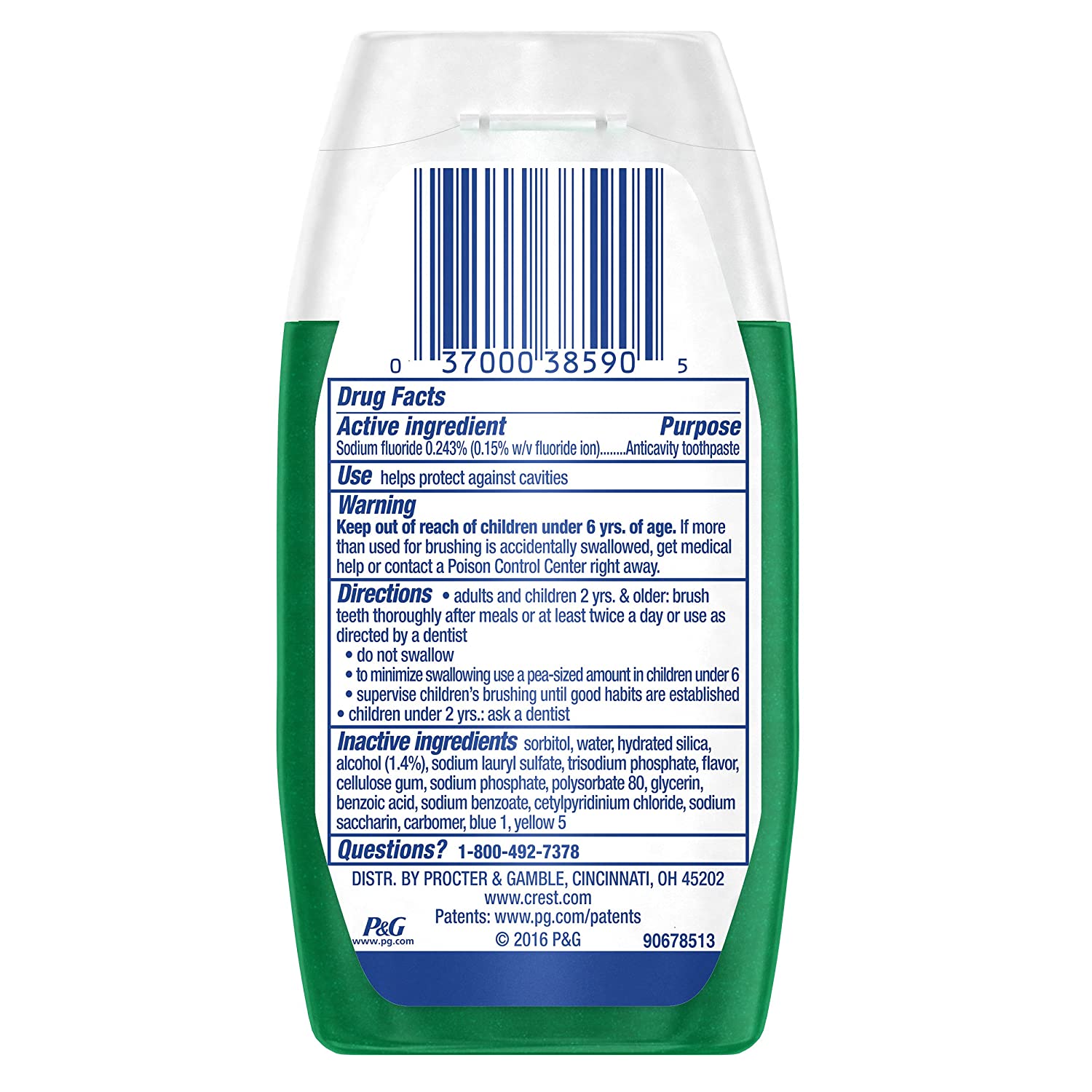 Kem đánh răng dạng gel Crest Complete Multi-Benefit Fluoride Liquid Gel Toothpaste 130g (Mỹ)