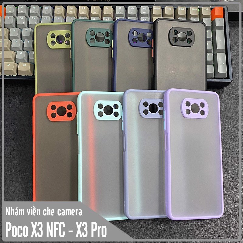 Ốp lưng cho Xiaomi Poco X3 NFC và Poco X3 Pro trong nhám viền màu che camera