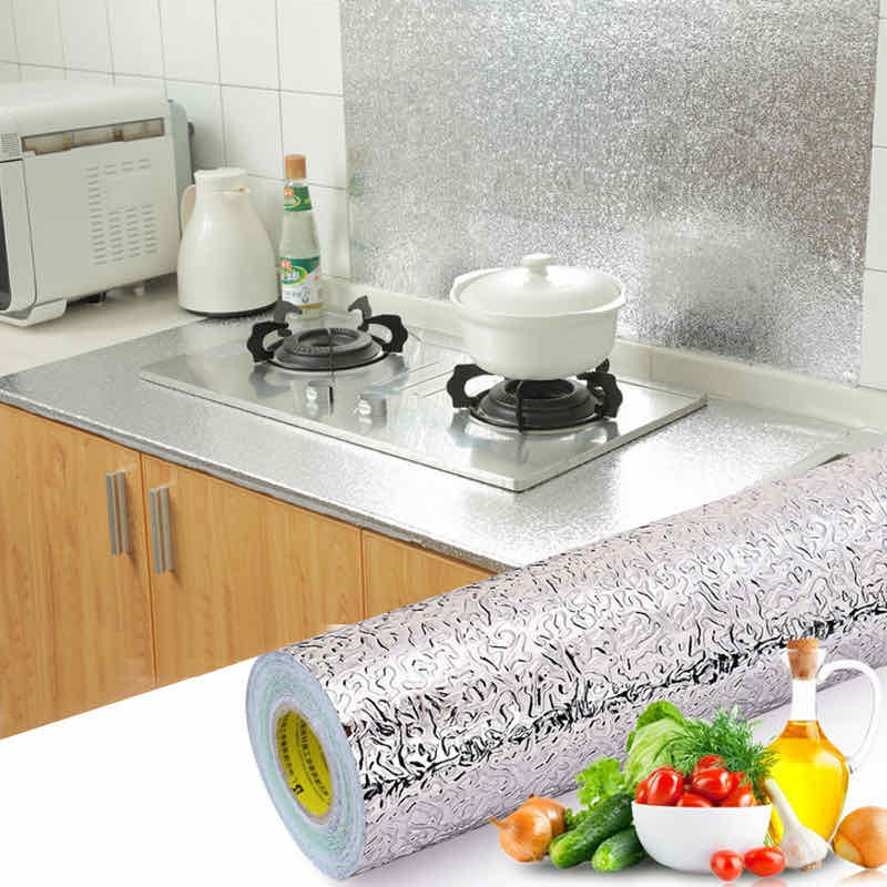 Giấy bạc dán bếp chống cháy cuộn 3m