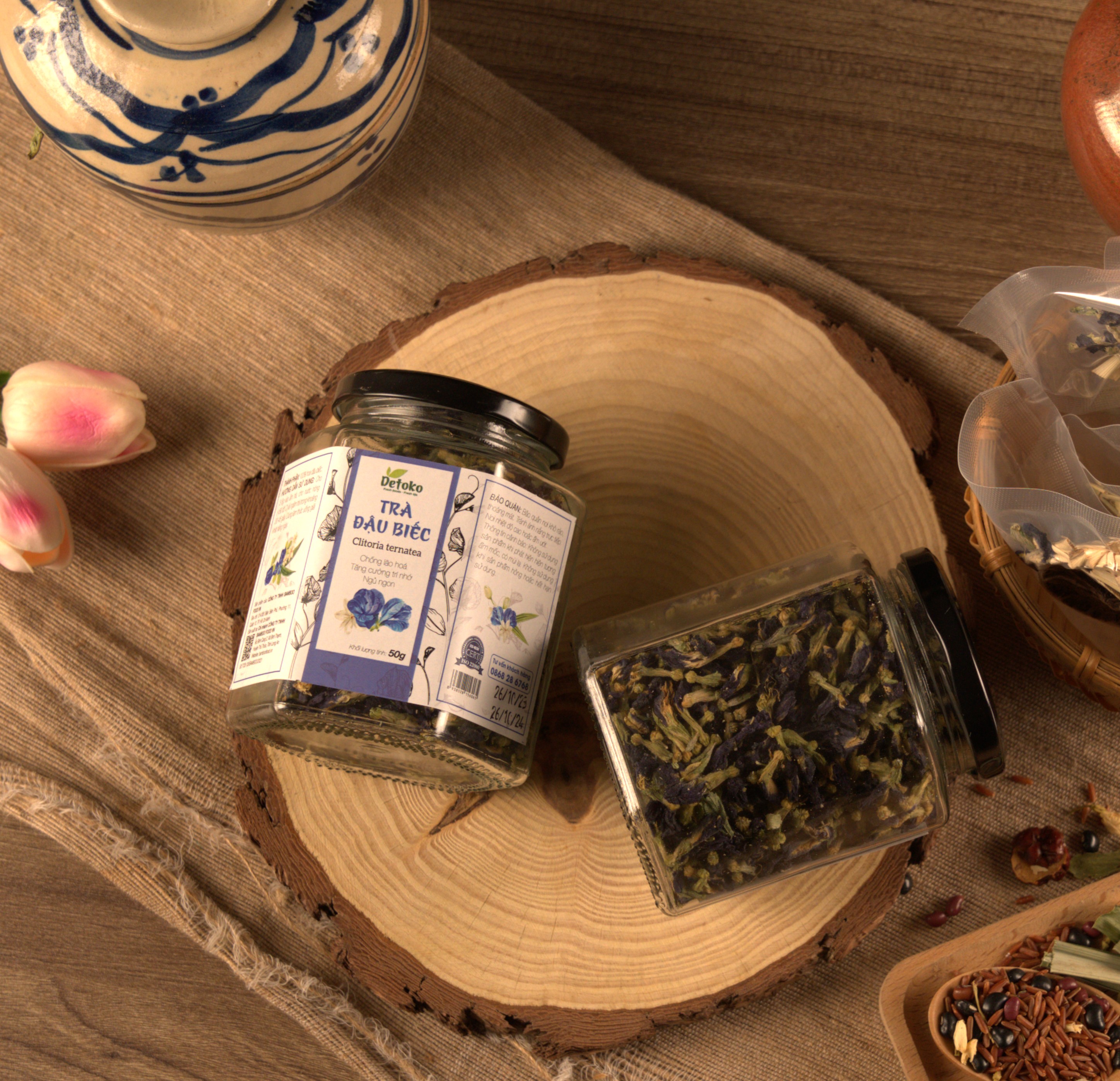 Trà hoa đậu biếc sấy lạnh bamboo 50G